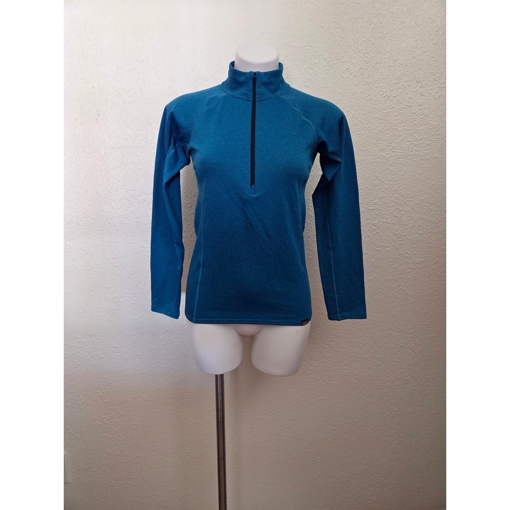 Patagonia Capilene‎ Midweight Baselayer Womens XS Blue 1/4 Zip Polartec Pullover